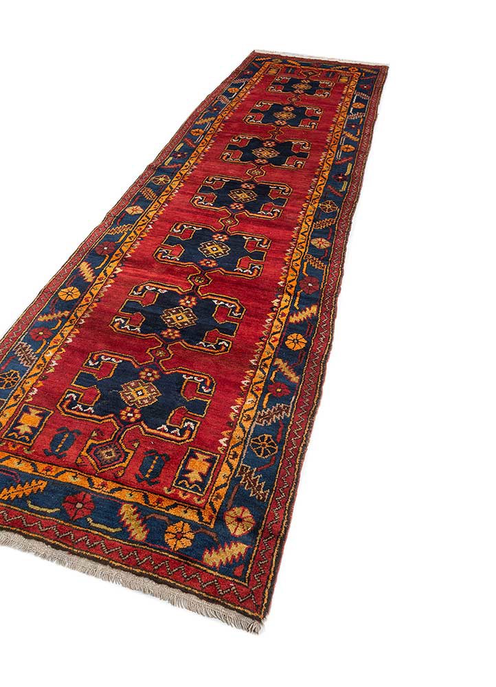 aalam blue wool hand knotted Rug - FoldShot