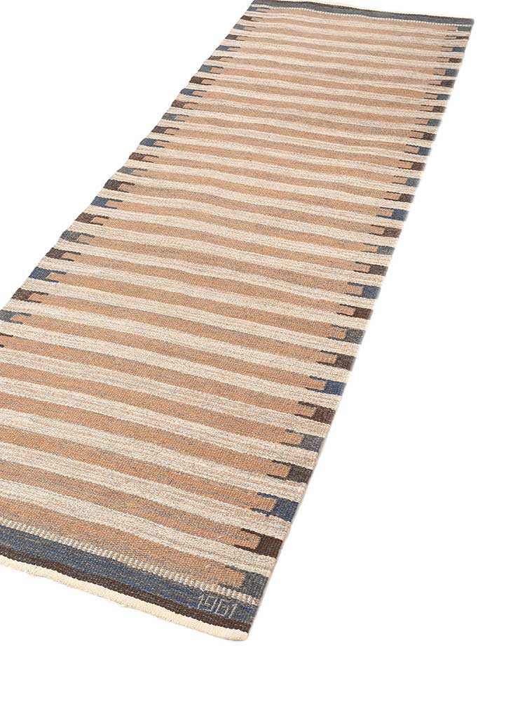 nayaab beige and brown wool flat weaves Rug - FoldShot nayaab beige and brown wool flat weaves Rug - FoldShot