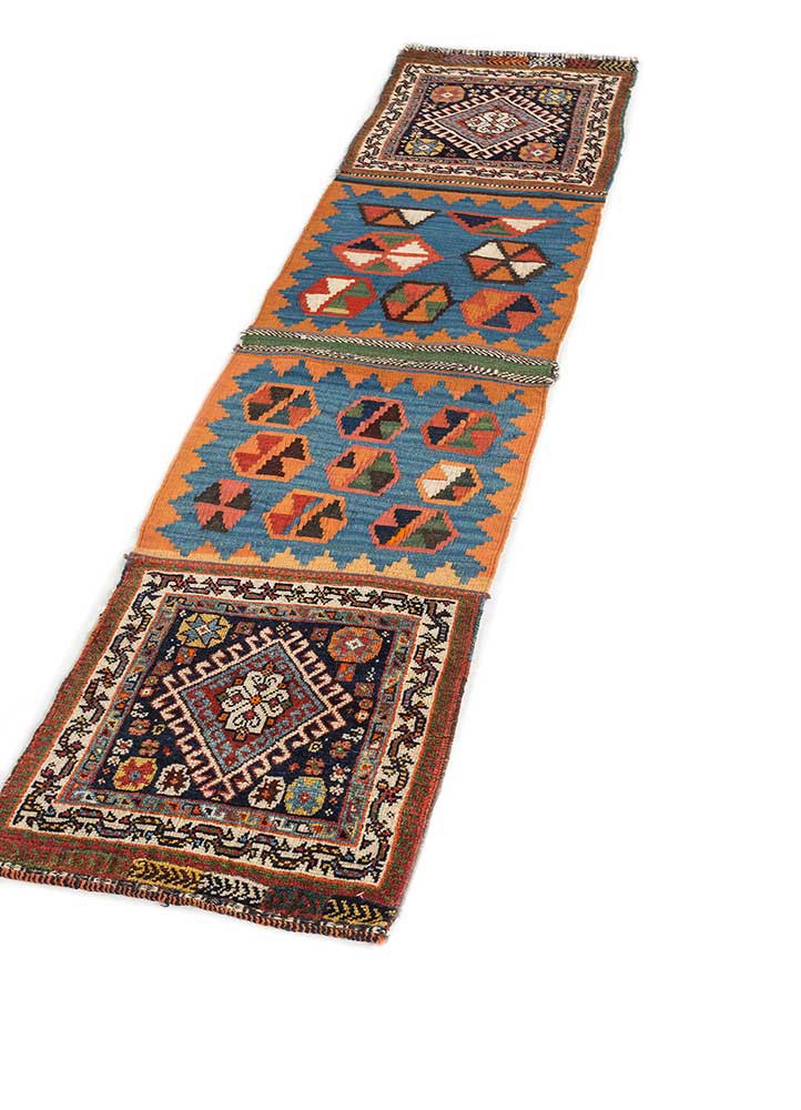 kiaan blue wool hand knotted Rug - FoldShot kiaan blue wool hand knotted Rug - FoldShot