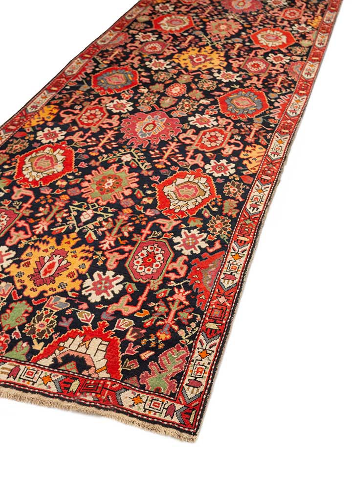 aalam blue wool hand knotted Rug - FoldShot