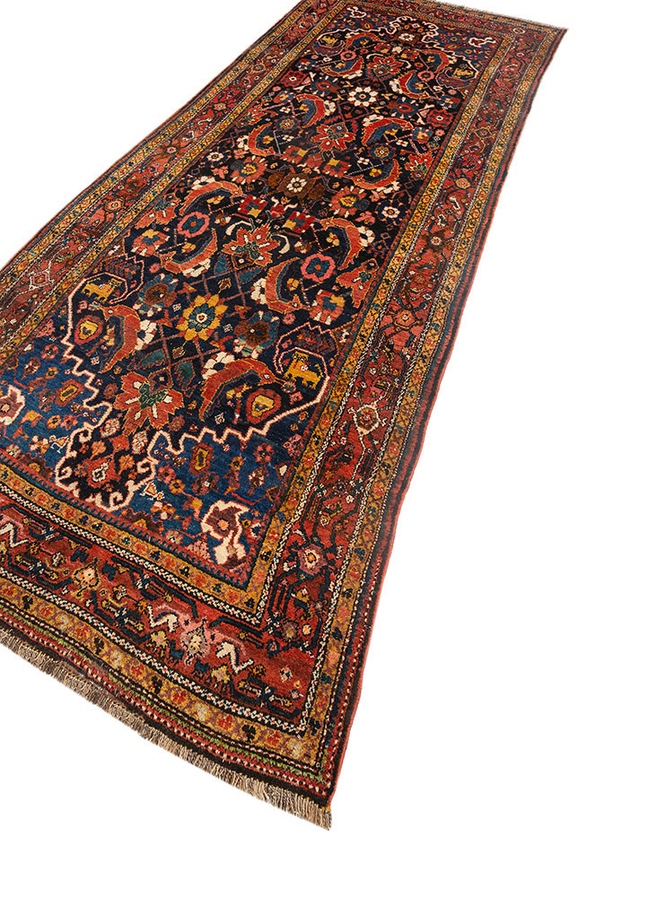 aalam blue wool hand knotted Rug - FoldShot aalam blue wool hand knotted Rug - FoldShot