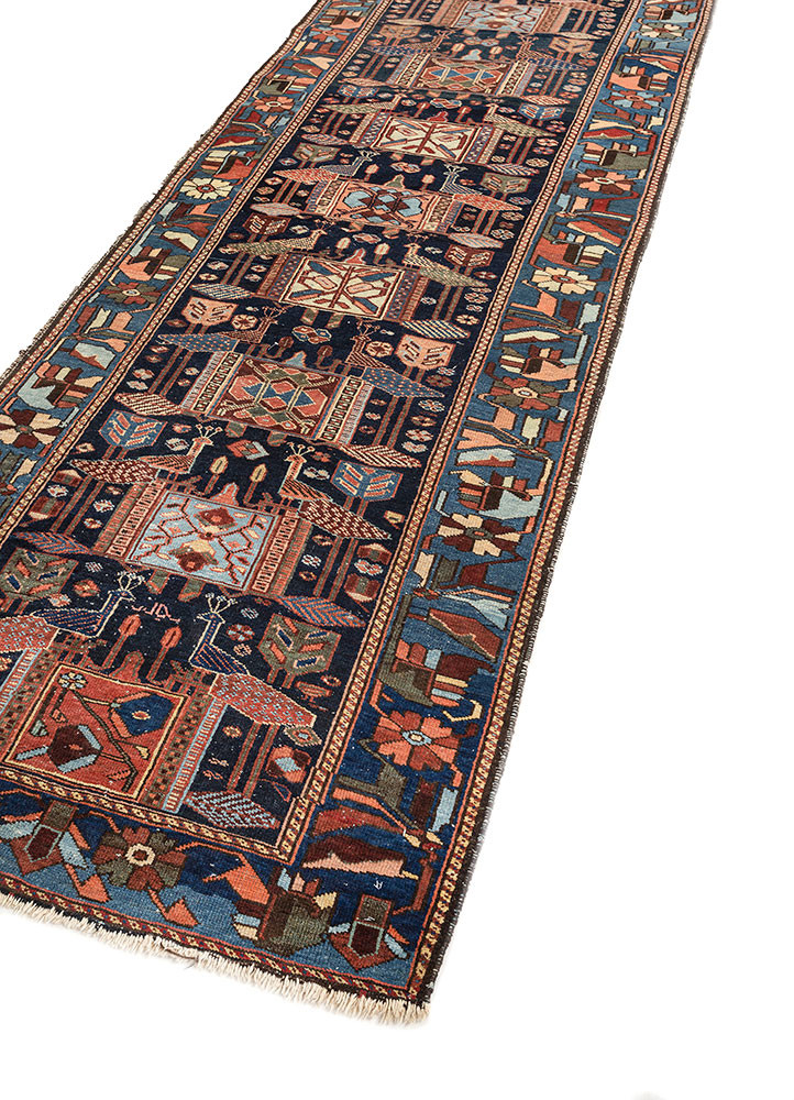 kiaan blue wool hand knotted Rug - FoldShot