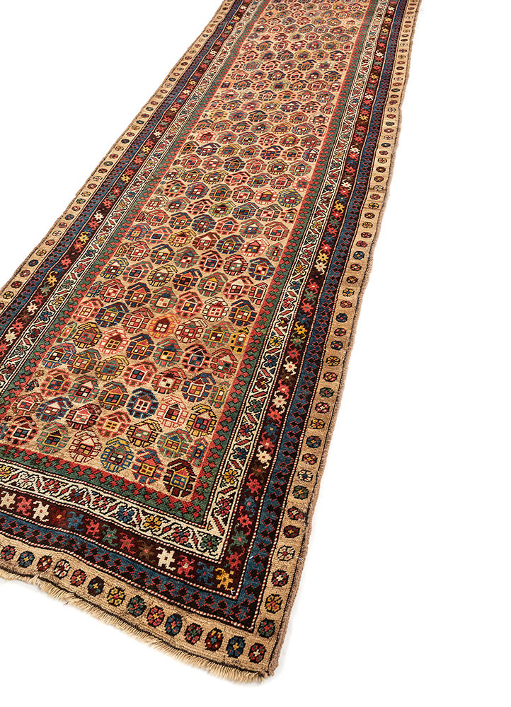 kiaan beige and brown wool hand knotted Rug - FoldShot kiaan beige and brown wool hand knotted Rug - FoldShot