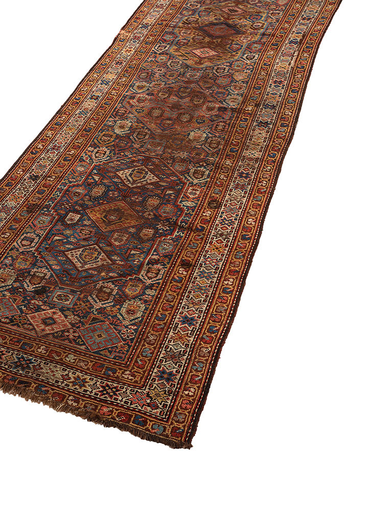aalam blue wool hand knotted Rug - FoldShot