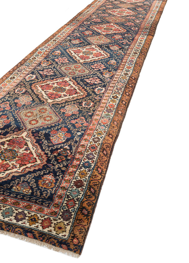 aalam blue wool hand knotted Rug - FoldShot aalam blue wool hand knotted Rug - FoldShot