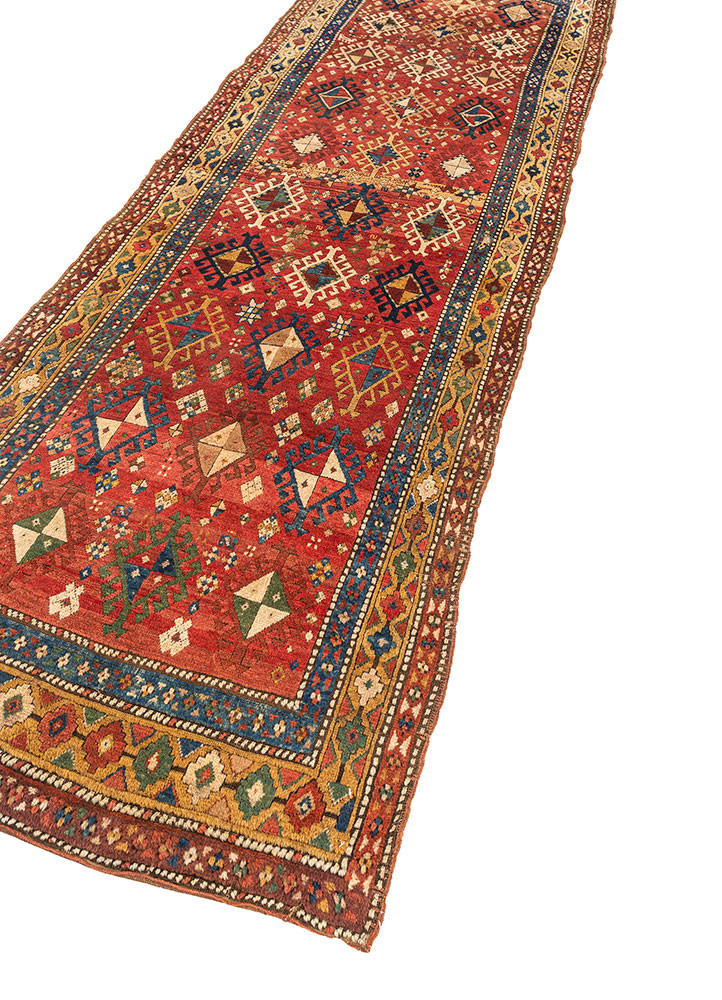 kiaan red and orange wool hand knotted Rug - FoldShot kiaan red and orange wool hand knotted Rug - FoldShot