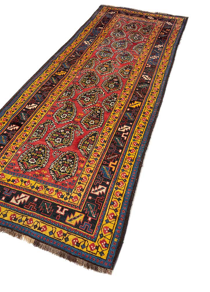 kiaan red and orange wool hand knotted Rug - FoldShot kiaan red and orange wool hand knotted Rug - FoldShot