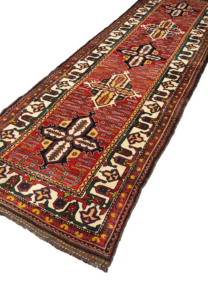 kiaan red and orange wool hand knotted Rug - FoldShot