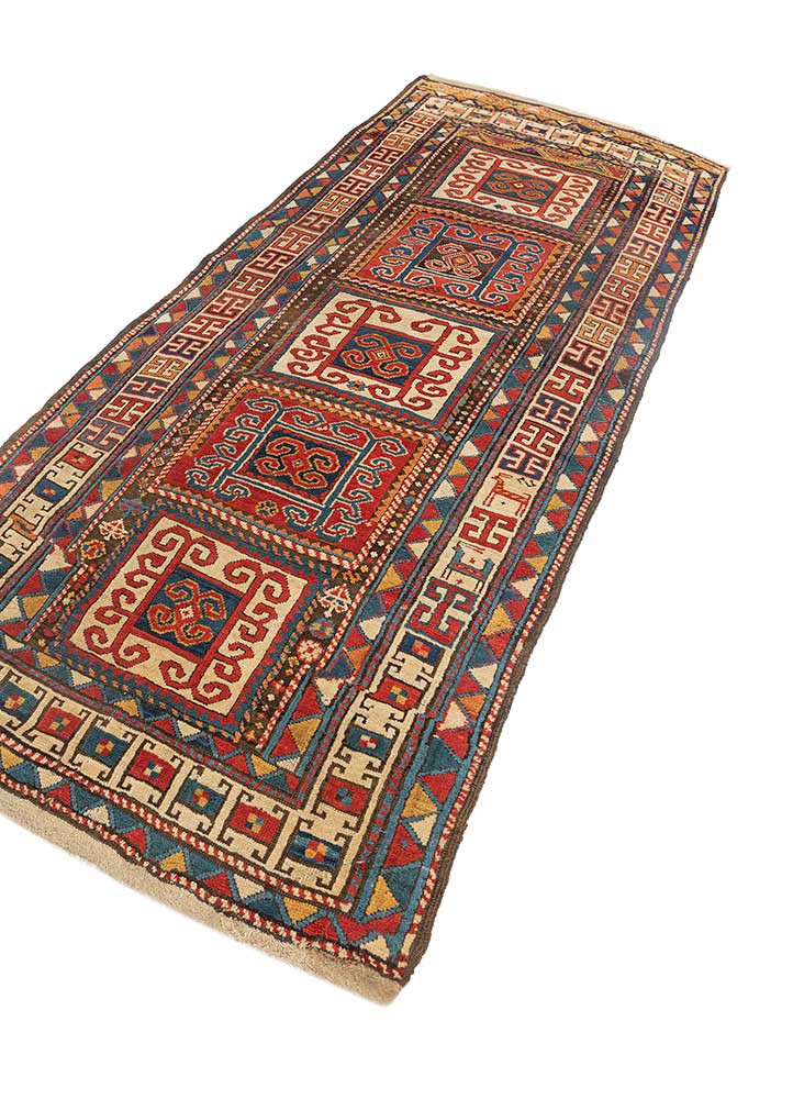 kiaan red and orange wool hand knotted Rug - FoldShot kiaan red and orange wool hand knotted Rug - FoldShot