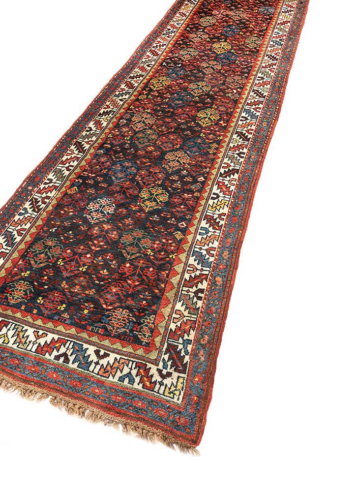 kiaan blue wool hand knotted Rug - FoldShot