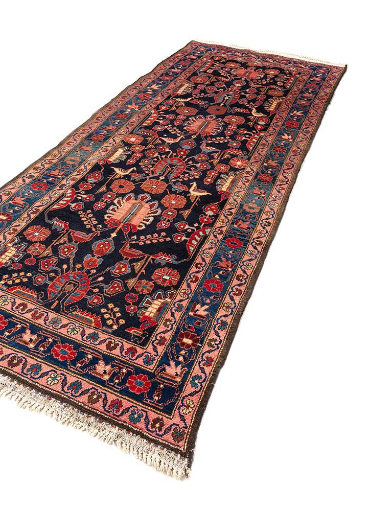 aalam blue wool hand knotted Rug - FoldShot aalam blue wool hand knotted Rug - FoldShot