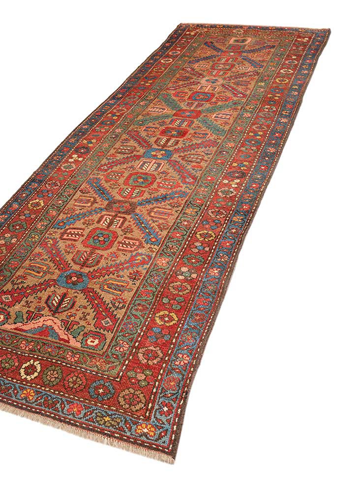 kiaan beige and brown wool hand knotted Rug - FoldShot kiaan beige and brown wool hand knotted Rug - FoldShot