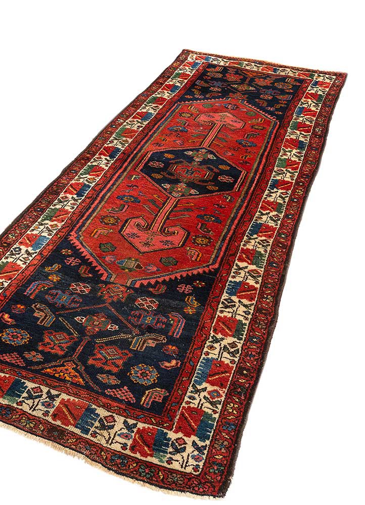 aalam blue wool hand knotted Rug - FoldShot aalam blue wool hand knotted Rug - FoldShot