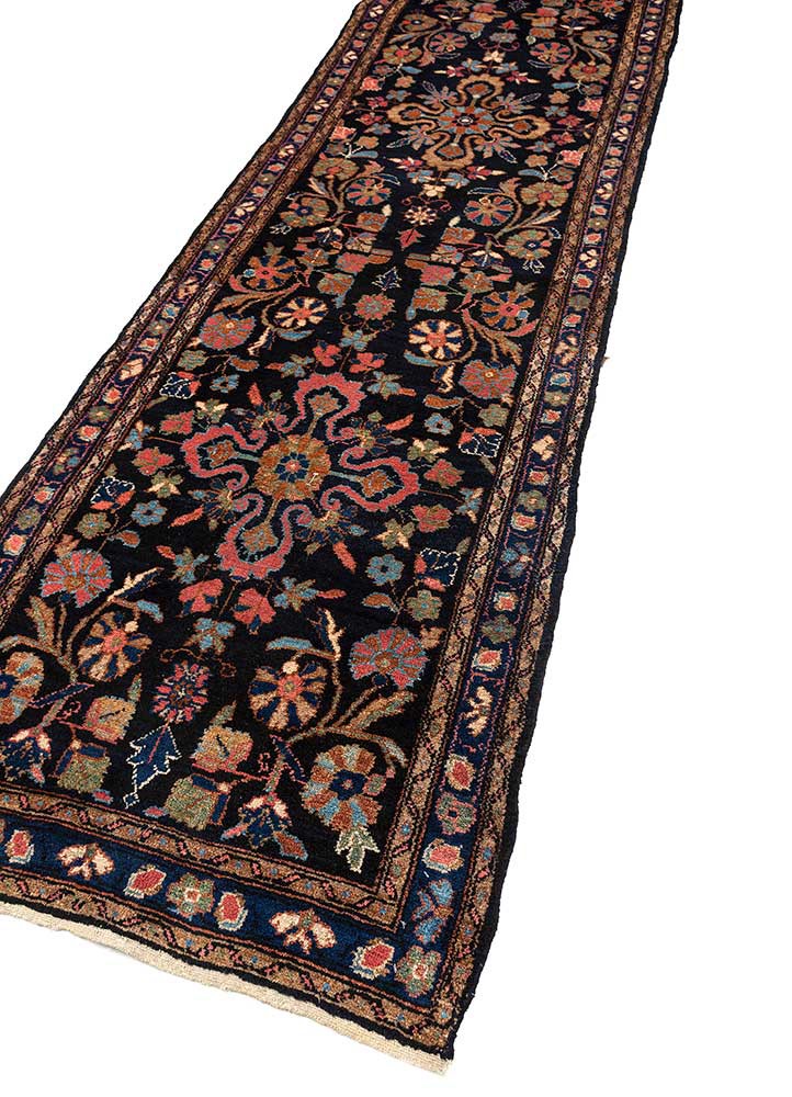 aalam blue wool hand knotted Rug - FoldShot aalam blue wool hand knotted Rug - FoldShot