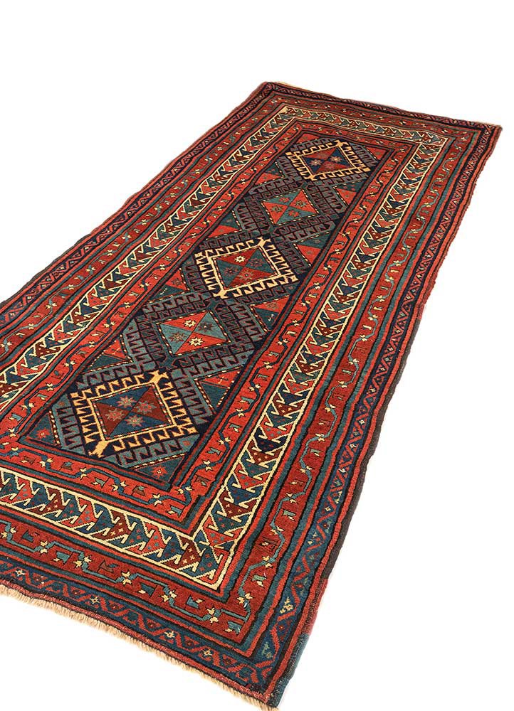 kiaan red and orange wool hand knotted Rug - FoldShot kiaan red and orange wool hand knotted Rug - FoldShot