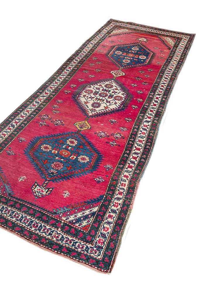 aalam pink and purple wool hand knotted Rug - FoldShot aalam pink and purple wool hand knotted Rug - FoldShot