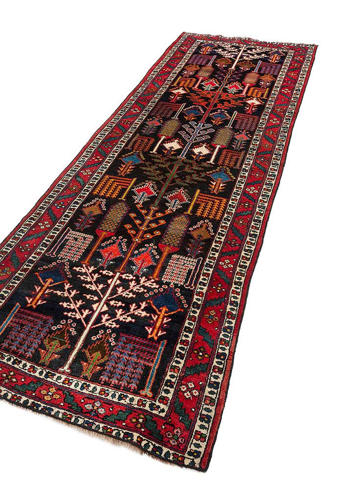 aalam grey and black wool hand knotted Rug - FoldShot