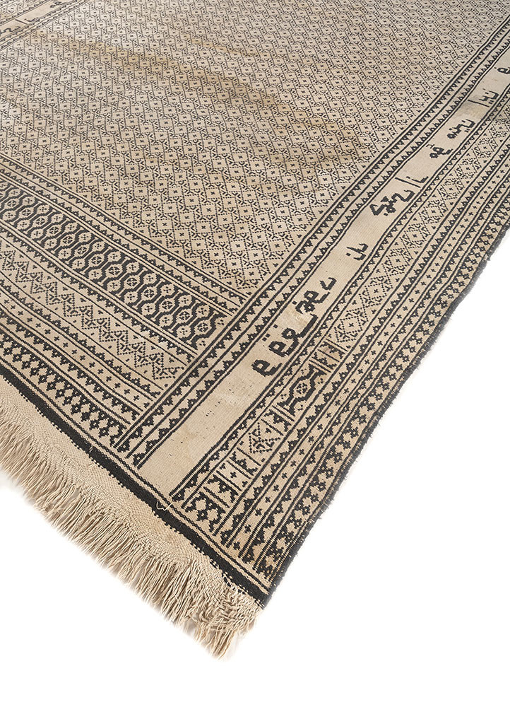 nayaab grey and black cotton flat weaves Rug - FoldShot