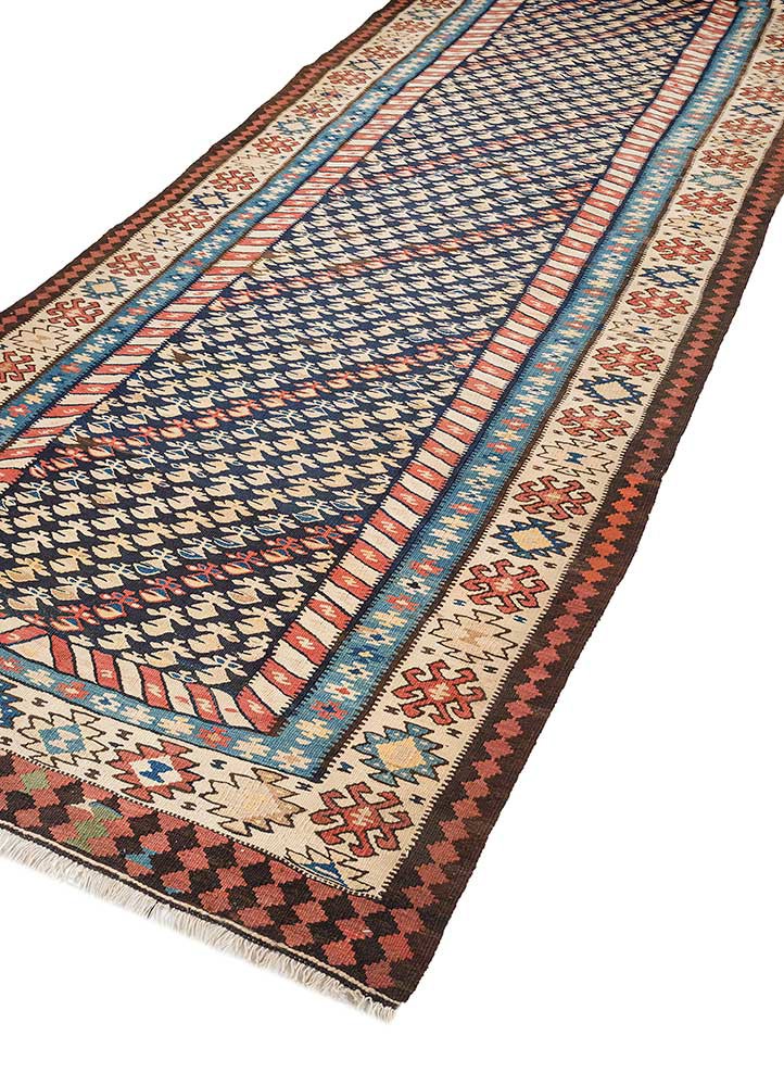 nayaab grey and black wool flat weaves Rug - FoldShot