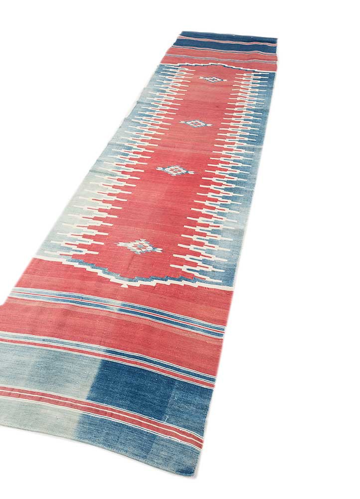 nayaab blue wool flat weaves Rug - FoldShot nayaab blue wool flat weaves Rug - FoldShot