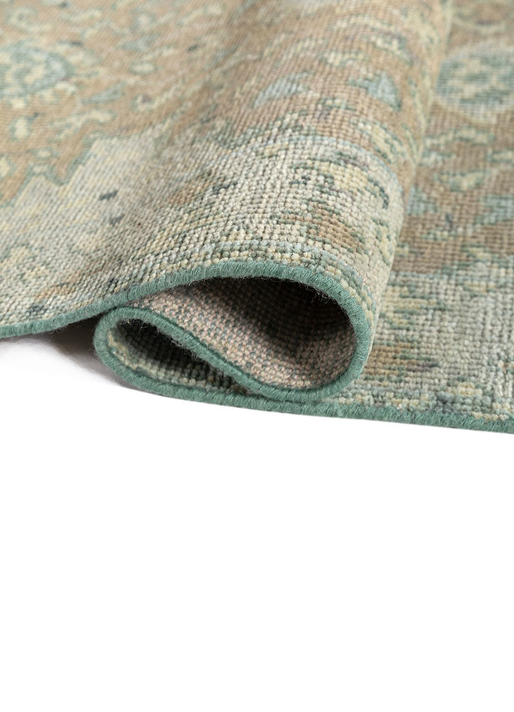 erbe blue wool hand knotted Rug - FoldShot erbe blue wool hand knotted Rug - FoldShot