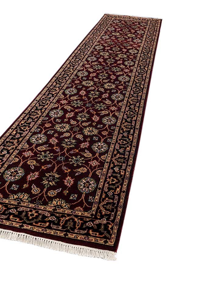 gulnar red and orange wool hand knotted Rug - FoldShot