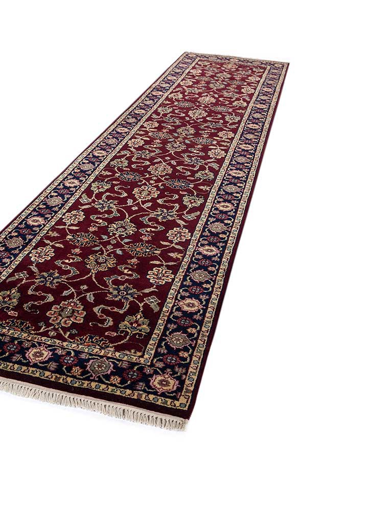 gulnar red and orange wool hand knotted Rug - FoldShot gulnar red and orange wool hand knotted Rug - FoldShot