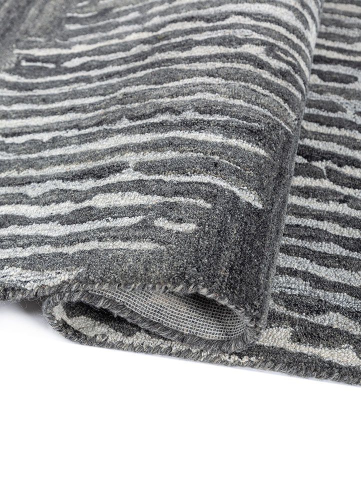 pathways grey and black wool hand tufted Rug - FoldShot pathways grey and black wool hand tufted Rug - FoldShot