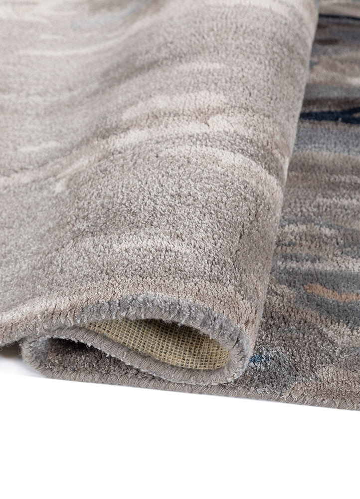 genesis grey and black wool and viscose hand tufted Rug - FoldShot