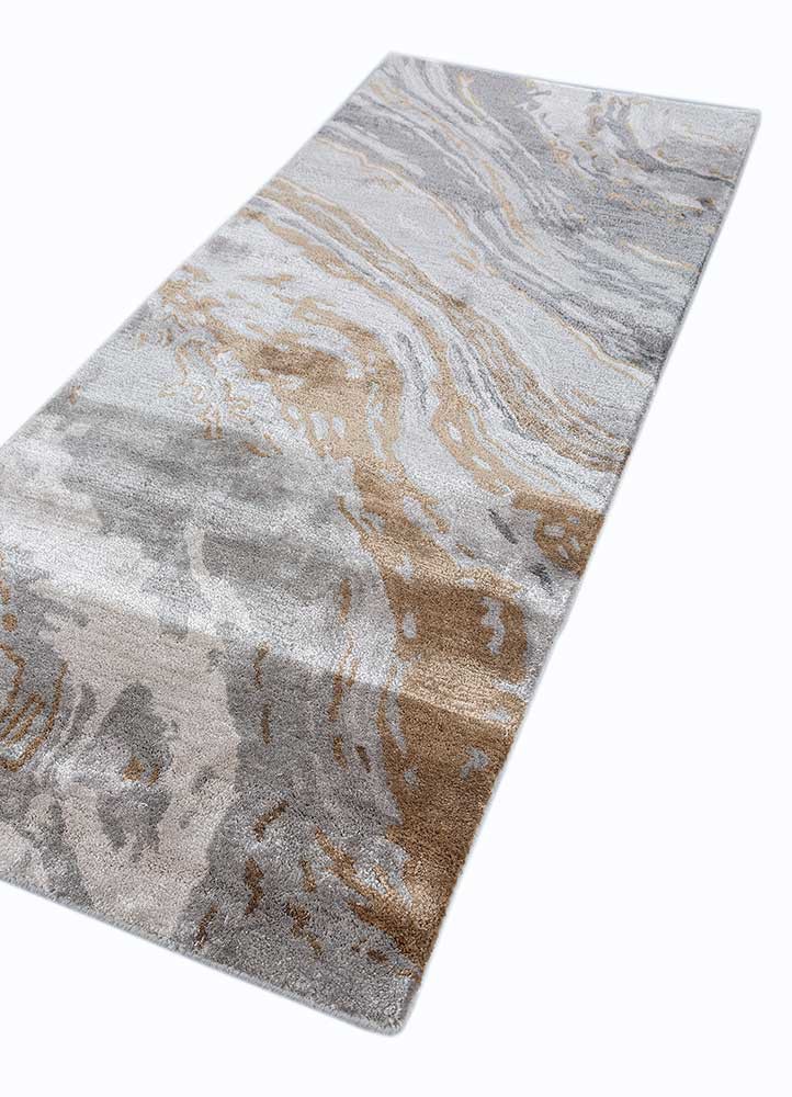 genesis grey and black wool and viscose hand tufted Rug - FoldShot