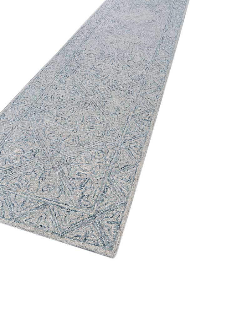 imara blue wool hand tufted Rug - FoldShot