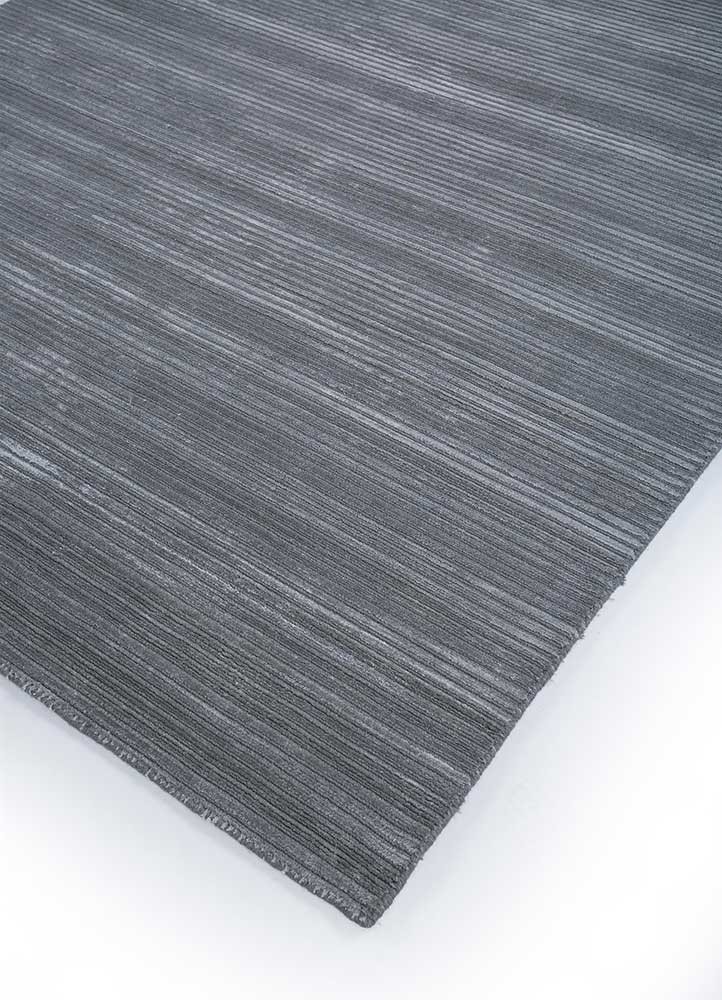 basis grey and black wool and viscose hand loom Rug - FoldShot