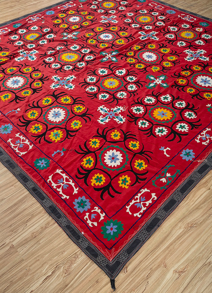 jean red and orange cotton hand loom Home Textile - FoldShot