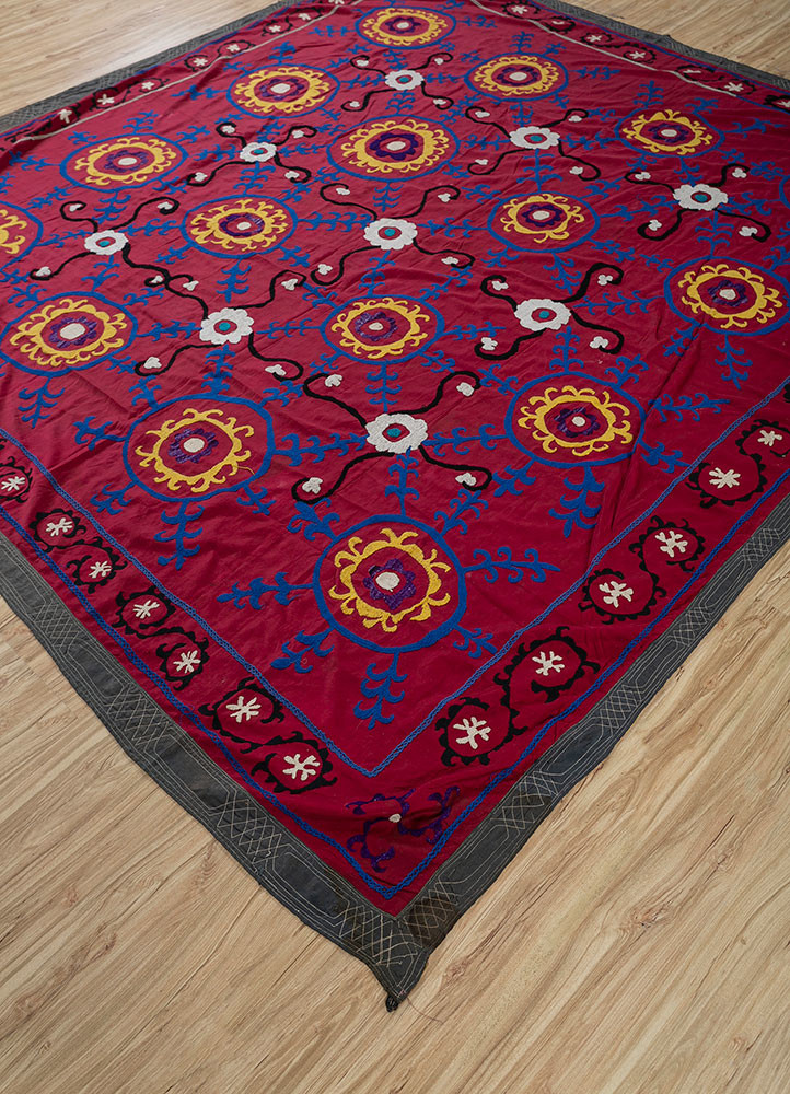 jean red and orange cotton hand loom Home Textile - FoldShot