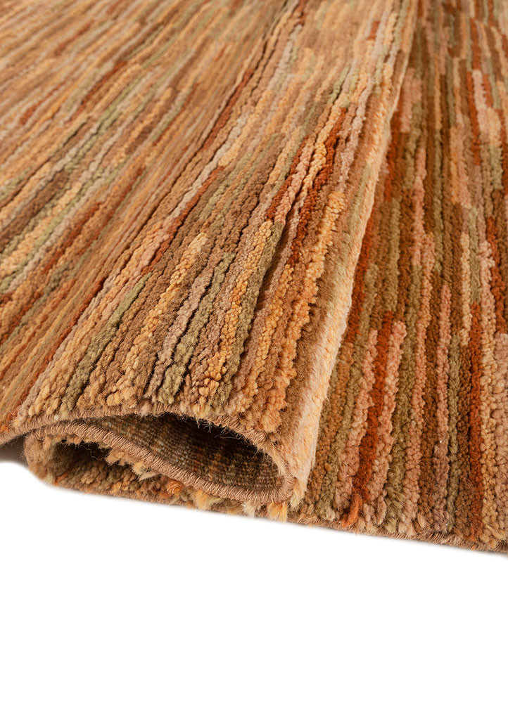 nuray gold wool hand knotted Rug - FoldShot