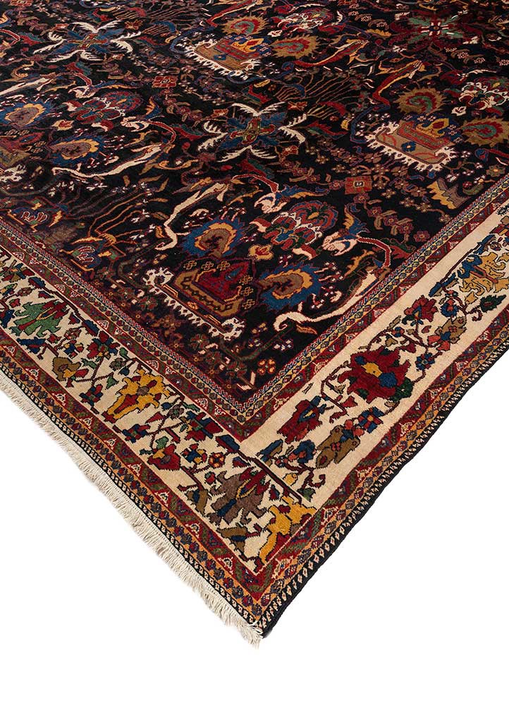 aalam blue wool hand knotted Rug - FoldShot aalam blue wool hand knotted Rug - FoldShot