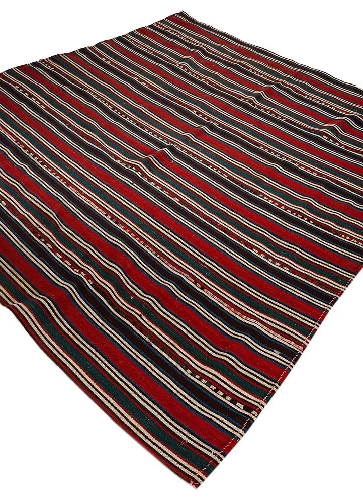 nayaab red and orange wool flat weaves Rug - FoldShot nayaab red and orange wool flat weaves Rug - FoldShot