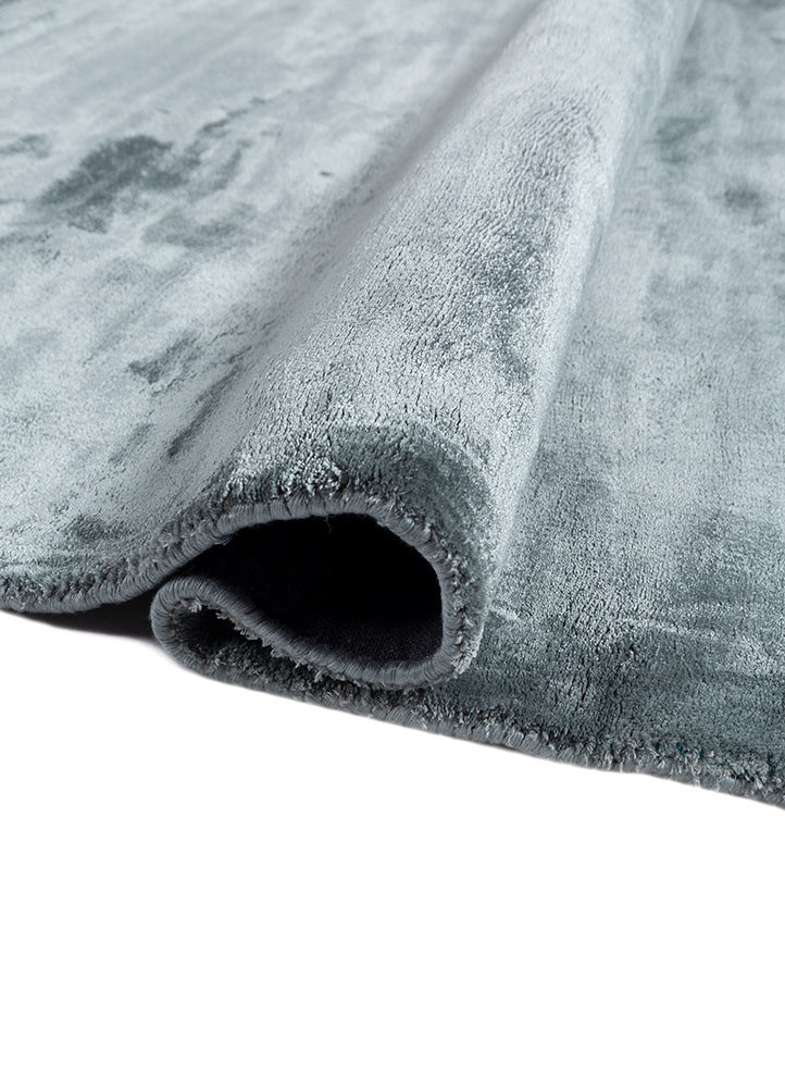 basis blue viscose hand loom Rug - FoldShot