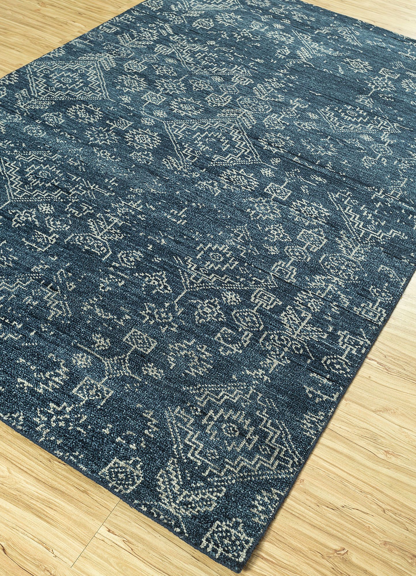 Sahvsna Rugs Savana Blue Hand Knotted Wool Rugs-Lca-13-Jaipur Rugs ES