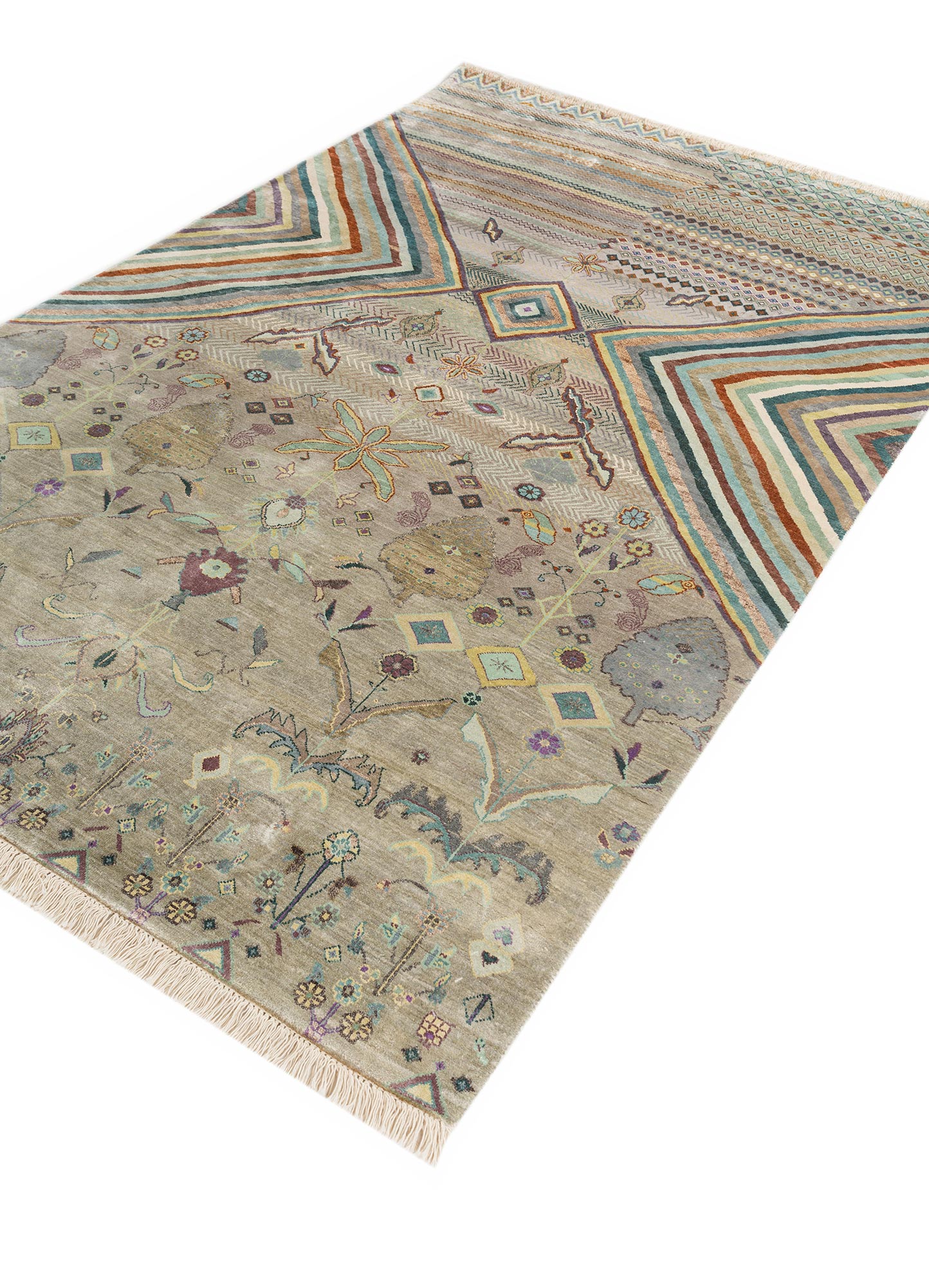Manchaha Blue Hand Knotted Silk Rugs Luv604 Jaipur Rugs USA