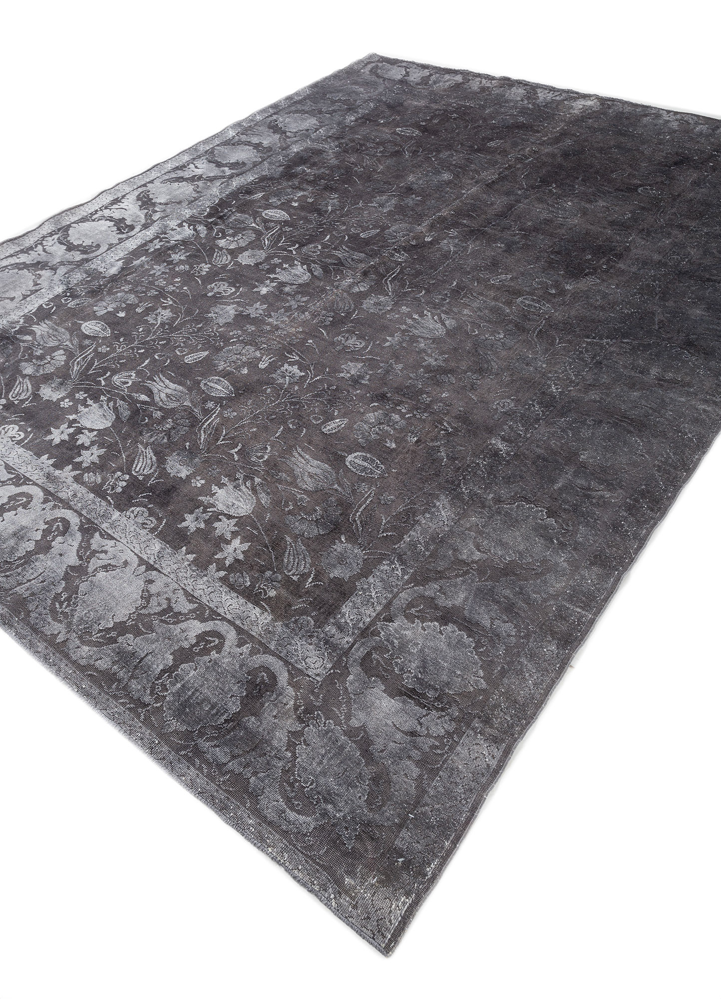 Azalea Grey & Black Hand Knotted Wool & Silk Rugs-Pae-6144-Jaipur Rugs US