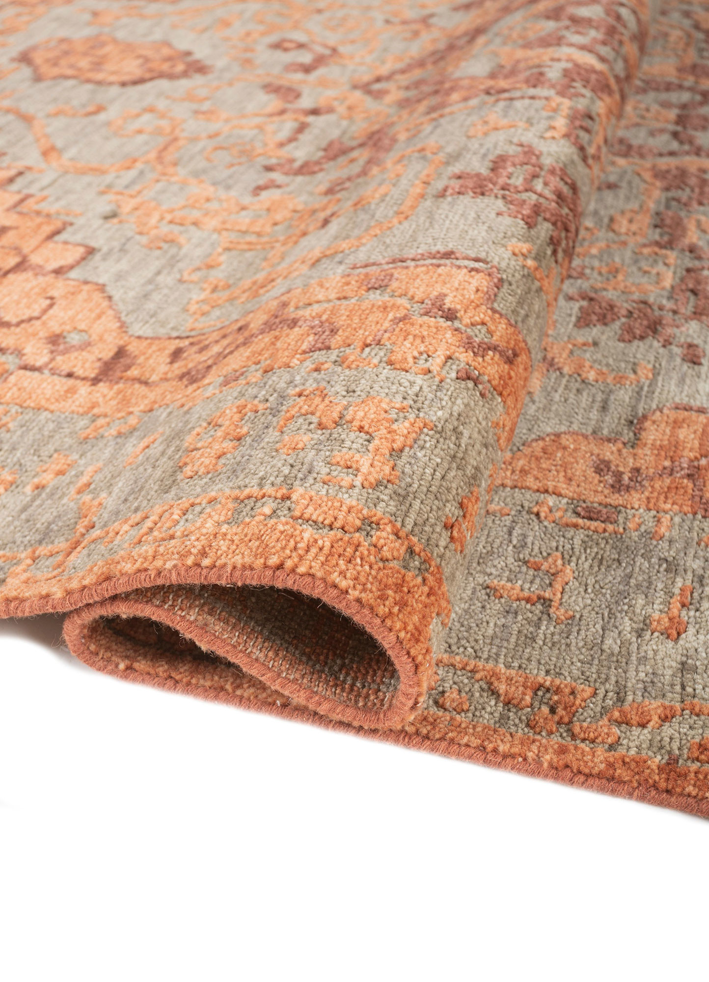 Sahvsna Rugs Savana Red & Orange Hand Knotted Wool Rugs-Skwl-590-Jaipur Rugs SG