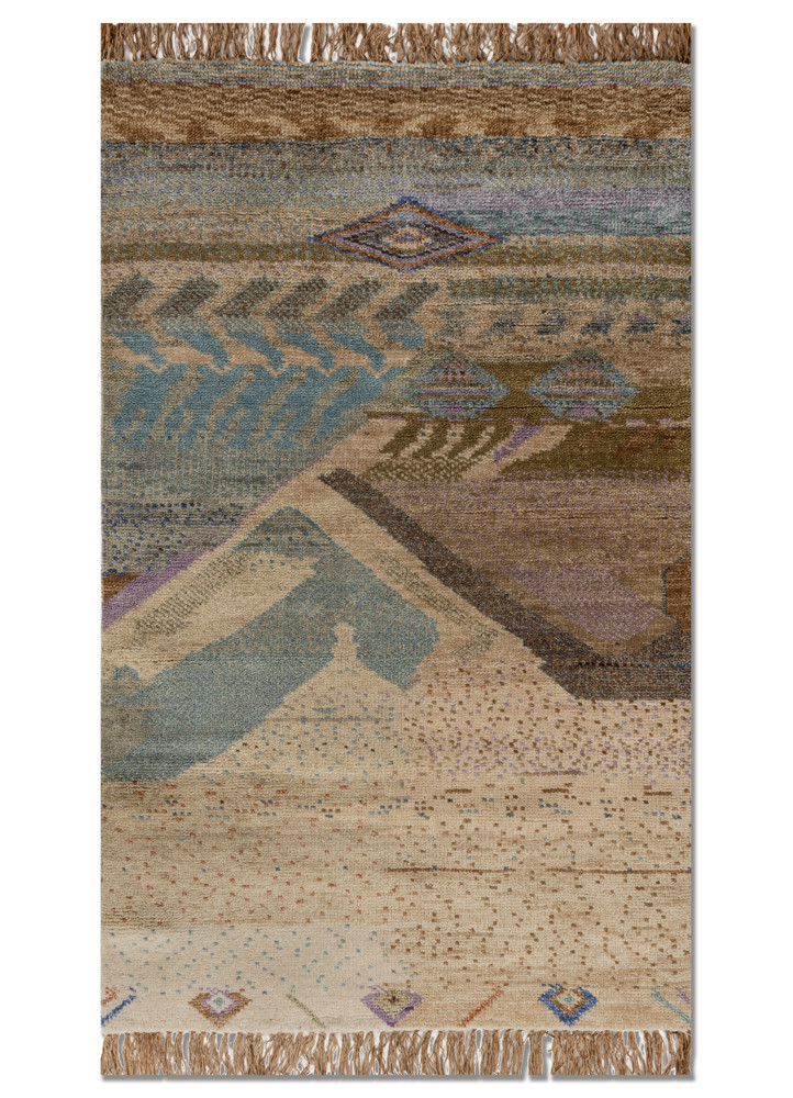 manchaha blue wool hand knotted Rug