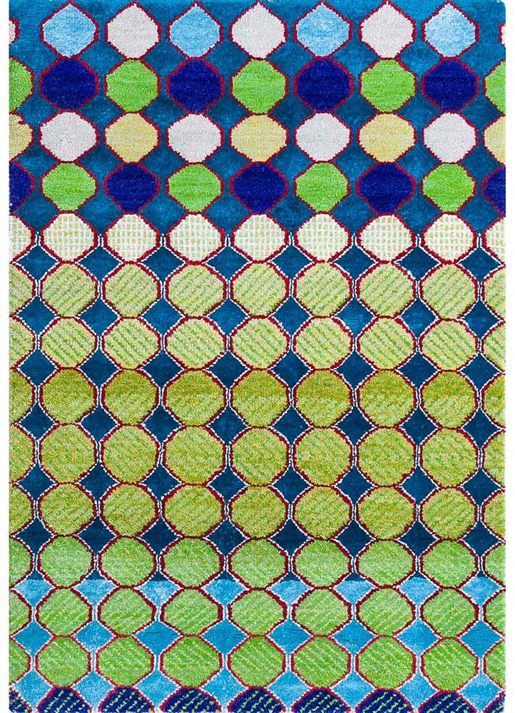 manchaha ivory wool and bamboo silk hand knotted Rug