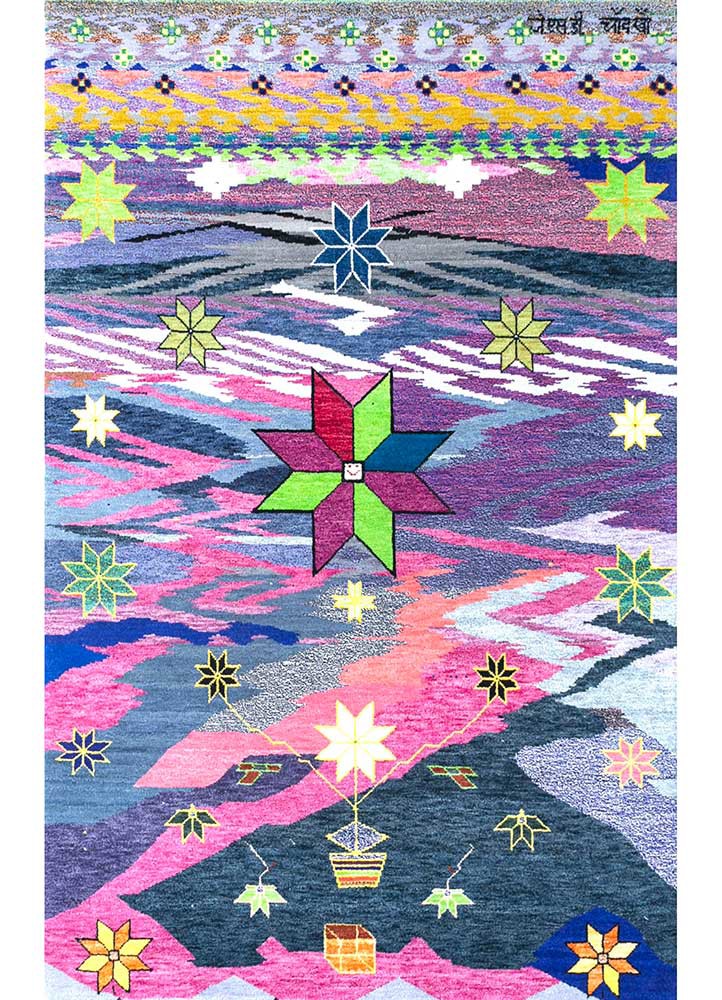 freedom manchaha multi wool and bamboo silk hand knotted Rug