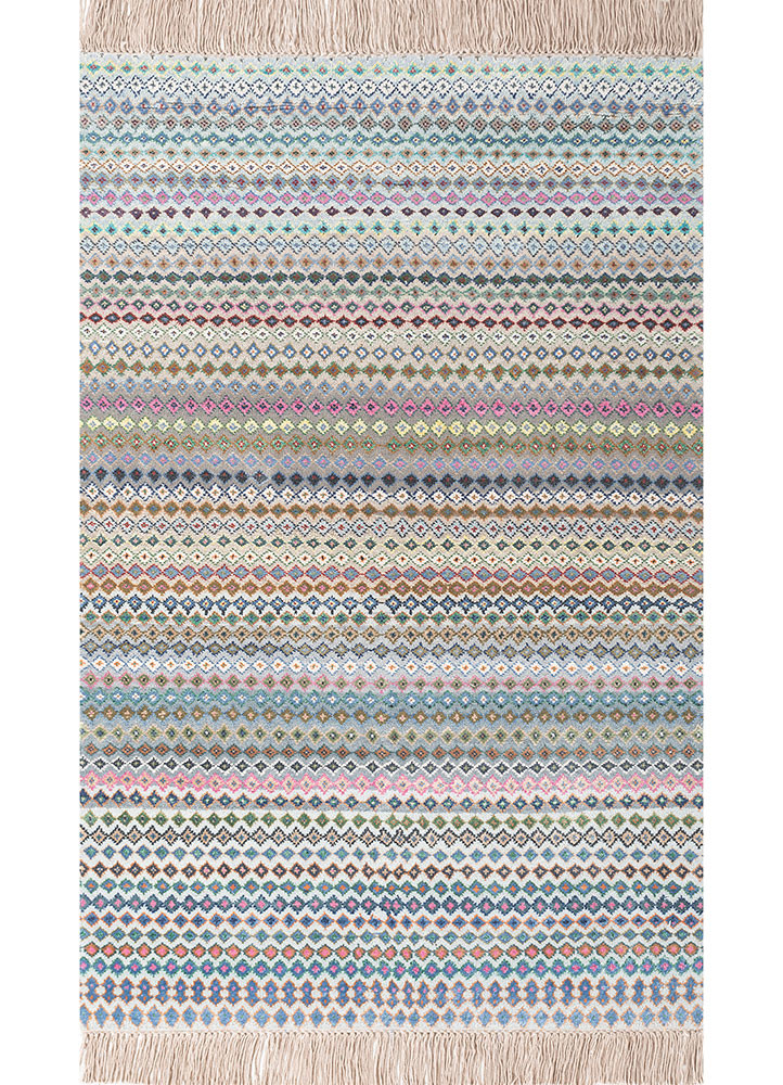 manchaha blue wool and bamboo silk hand knotted Rug