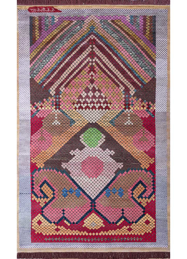 freedom manchaha gold wool and bamboo silk hand knotted Rug