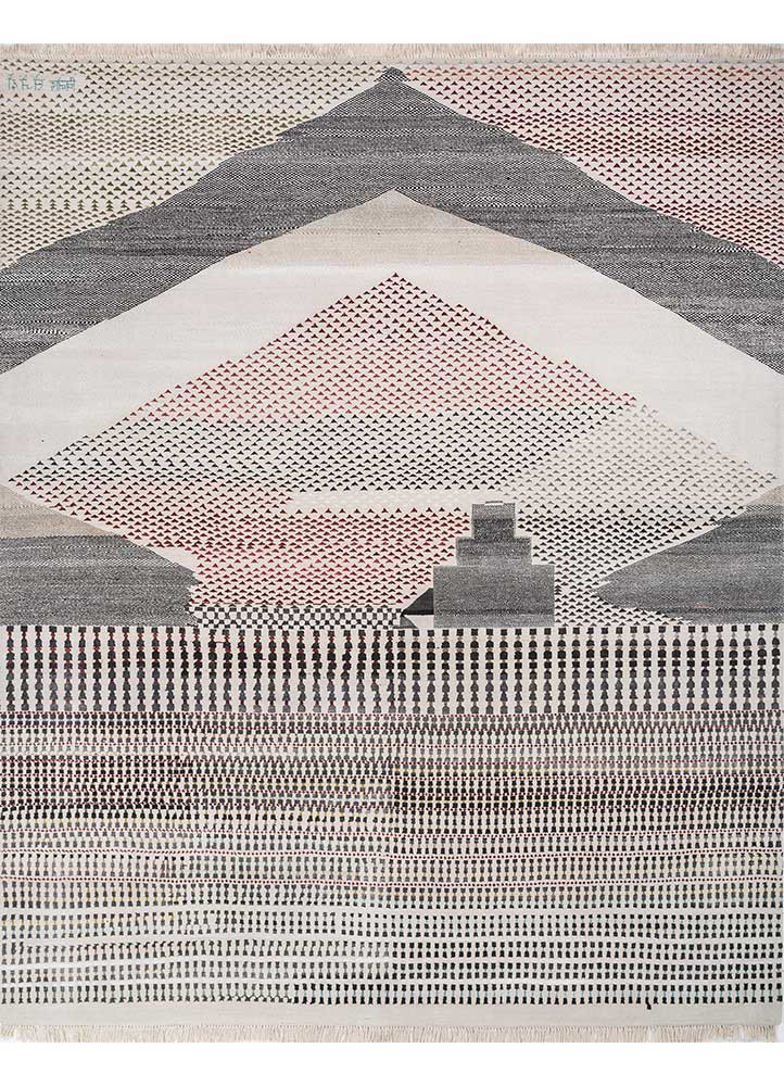 freedom manchaha ivory wool and bamboo silk hand knotted Rug