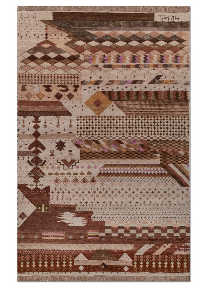 freedom manchaha pink and purple wool and bamboo silk hand knotted Rug