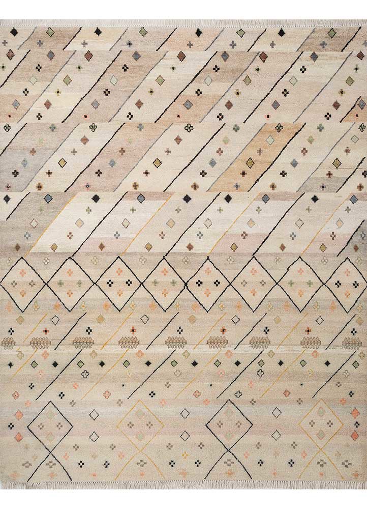 manchaha ivory wool hand knotted Rug